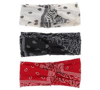 Mobestech 3 Piezas Diademas Bohemias Anchas Retorcidas Estampados Diademas Para Mujer Para Eventos Casuales y Fiestas Bohemias