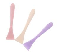 Mobestech 3 piezas Pinceles Aplicadores Faciales de Silicona Antideslizantes para Mascarillas Cremas y Sérums con Diseño Estilizado Colores Púrpura Blanco y Rosa para Aplicación Higiénica y