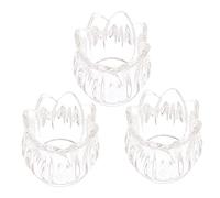 Mobestech 3 Piezas Portavelas de Cristal Transparente Decorativo para Mesa Soporte de Vidrio Resistente y Elegante para Centros de Mesa Bodas y Celebraciones