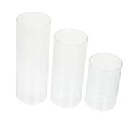 Mobestech 3 Piezas Portavelas de Vidrio Transparente Cilindricos para Decoración Bodas Fiestas Mesa
