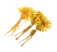 Mobestech 3 Ramos de Flores Secas Aliento de Ñiño Amarillas Decoración Floral para Bodas Ramo Pequeño Natural sin Mantenimiento Flores Secas para Decoración de Hogar y Eventos