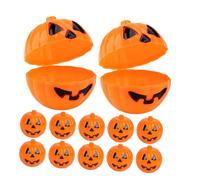 Mobestech 30 piezas Cajas de Calabaza Halloween Contenedores Plásticos Abatibles Tipo Máquina Chicles Organizadores Dulces Portátiles para Suministros Fiesta Truco Trato y Decoración