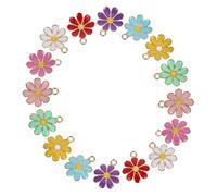 Mobestech 30 Piezas Mini Charms de Aleación con Flores Esmaltadas Colores Vivos para Pulseras Collares Aretes Colgantes Decorativos Pequeños para Mujeres y Niñas Accesorios DIY de Joyería