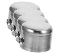 Mobestech 4 Piezas Barra de la Cortina Curtain Rod Curtain Pole Accesorios duraderos Oro Vara Fin remates de riel de Cortina de Metal Accesorios para Cortinas de Ventana aleación Silver