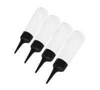 Mobestech 4 piezas Botellas Aplicadoras de Aceite para Cabello Reutilizables Botellas Transparentes Medidoras para Mezcla de Tintes Champú y Aceite Dispensador Preciso y Duradero para