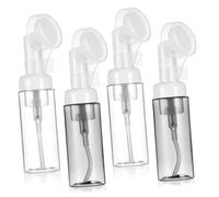 Mobestech 4 Piezas Botellas Espumadoras Transparentes Unidades Portátiles para Viaje y Baño Material Plástico Resistente Diseño Compacto y Elegante Dispensadores de Espuma Reutilizables
