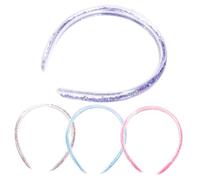 Mobestech 4 piezas Diademas de Lentejuelas Brillantes para Niñas Cintillos Decorativos de PVC Transparentes Accesorios de Cabello Ligeros y Cómodos para Fiestas y Uso Diario