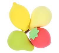 Mobestech 4 piezas Esponjas de Maquillaje Pequeñas Portátiles Frutas Diseño Suave y Flexible para Polvos y Bases Herramientas Cosméticas para Mujeres