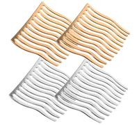 Mobestech 4 piezas Peines Laterales Metálicos Pequeños para Cabello Grueso de Accesorios para Fijar y Peinar Mujeres Ligeros y Duraderos Colores Dorado y Plateado