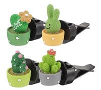 Mobestech 4 Piezas Porta Perfumes De Cactus Arruga Sujetadores Camuflaje Neón Mini Perforadora Kit De Seguridad Para El Coche Silbatos De Ciervo Para Vehiculos Ambientador Brillar Resina