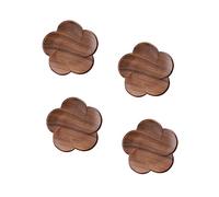 Mobestech 4 Piezas Posavasos de Madera Forma de Pétalo de Tazas de Té Aislante Térmico para Vasos y Tazas de Café Decoración para Salón y Comedor