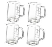 Mobestech 4 Piezas Taza de Medición de Vidrio Transparente con para Café y Leche Capacidad de Multi Funcional Burbujas