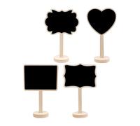 Mobestech 4 Pizarras Pequeñas Negras de Material Sintético para Mensajes Reutilizables Multiusos Ideales para Decoración de Bodas y Etiquetas Favoritas