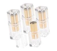Mobestech 4 Tubos Vacíos para Lápiz Labial de Abs Transparentes para Almacenamiento de Crema Labial Diseño Creativo y Acabado Fino para Maquillaje DIY