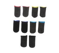 Mobestech 5 Pares cuna de dedo fundas para dedos de juego guantes desechables pequeños guantes de látex grandes cunas para los dedos controladores de manga pulgar protector come pollo fibra