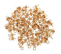 Mobestech 50 Piezas Tornillos de Ojo Pequeños de Acero Inoxidable Dorados para Joyería Fácil Instalación y Extracción, Conectores Ideales para Charms y Collares en Manualidades DIY