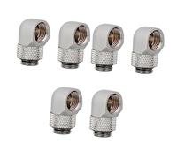 Mobestech 6 Piezas Adaptador g1/4 Conector g1/4 Adaptador de computadora Adaptador USB Racor g1/4 Ajuste de 90 Grados Adaptador Enchufe Manguera Cargador Codo enchufar