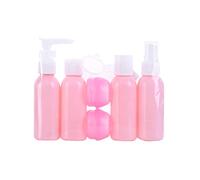 Mobestech 6 piezas Botellas Vacías Portátiles para Viaje Atomizadores para Perfume Contenedores para Champú Loción y Crema Diseño Color Rosa Compacto y Sellado para Uso Doméstico y Viajes