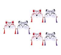 Mobestech 6 Piezas Máscara de Gato para Cosplay y Fiestas, Ligera Plástico, Tamaño Adecuado para Eventos de Animación y Disfraces Infantiles