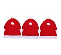 Mobestech 6piezas Cubiertas De Cabecera De Asiento De Auto Diseño De Sombrero De Papá Noel Para Decoración Navideña Del Vehículo Accesorios De Interior Festivos