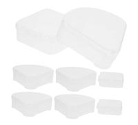 Mobestech 8 piezas Caja Organizadora para Polvos Maquillaje Compacta y Duradera con Estuches Plásticos Triangulares y Cuadrados para Esponjas Cosméticas Portátil para Viajes y