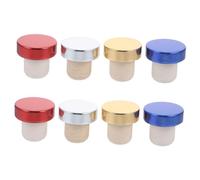 Mobestech 8 piezas Tapones de Botella de Aluminio Reutilizables Colores Plata Azul y Tapón Hermético para Vino y Cerveza Sellador Duradero para Botellas