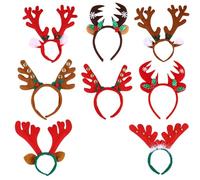 Mobestech 8piezas Diadema de Asta de Ciervo Navideña Diademas para Fiesta Accesorios para Fotos para Decoración de Navidad y Eventos Festivos Estilo Aleatorio