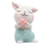 Mobestech Adorno Figura Resina para Pastel Decoración de Conejito Verde para Tarta y Mesa y Escritorio para Amigos y Familia