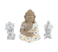 Mobestech Adornos De Estatua De Buda Zen Largo Estatuas De Jardín Decoración Espiritual Estatuilla De Pequeño Estatuas Al Aire Decoración Oriental Resina