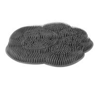 Mobestech Alfombrilla Exfoliante de Silicona Ventosas para Ducha, Esterilla Antideslizante para Frotar la Espalda y Pies, Masaje Corporal Relajante en Baño, Color Gris, Tamaño Medio