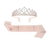 Mobestech Banda de Fiesta para Cumpleaños Mujer Diadema Decorativa, Conjunto 2 Piezas de Tela Elástica y Aleación, Accesorio para Suministros de Fiesta, Tocado de Cumpleaños Elegante