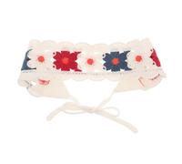 Mobestech Bandana Triangular de Algodón Transpirable Pelo, Diadema Tejida Estilo Campestre, Pañuelo Multifuncional para Mujer y Niña, Adecuado para Playa y Festivales, Color Rojo y Púrpura