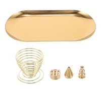 Mobestech Bandeja Metálica Decorativa para Incienso 5 1 Quemador Ovalado de 55 Pulgadas 9 Agujeros Soporte para Varillas Conos y Palo Santo Adecuado para Yoga y Meditación Casa