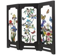 Mobestech Biombo Plegable Compacto Mini de Mesa Diseño Asiático, Panel Decorativo para Escritorio, Divisor de Ambientes para Hogar, Oficina y Decoración Fin de Año Lunar