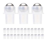 Mobestech Bolas de Rodillo para Aceites Esenciales 30 Piezas con Bola de Acero Inoxidable 16 Dientes Plástico Pe Transparente para Botellas Roll-on Portátil Uso en Aromaterapia y Perfume