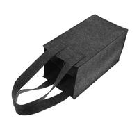 Mobestech Bolsa Porta Botellas Vino Portátil de Fieltro con Divisores para Botellas Funda Resistente con Asa para Transporte Seguro y Almacenamiento Diseño Gris Oscuro