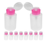 Mobestech Botellas Bomba para Uñas 150 Ml, Dispensador de Toallitas para Uñas, Botella Desmaquillante Portátil Rosa, Set de 10 Piezas para Quitaesmalte y Manicura Profesional