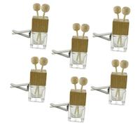 Mobestech Botellas De Aceite Esencial Aromático Para Coche 6 Piezas 8ml Difusor De Aroma Diseño De Cubierta De Madera Fresco y Uso Baño Automotor