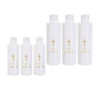 Mobestech Botellas Religiosas Rellenable Cruz para Agua Católica, 6 Unidades (3 X 250 Ml 3 X 118 Ml), Plástico Resistente, Diseño Portátil para Ceremonias de Pascua y Sacramentos Cristianos