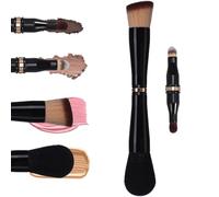 Mobestech Brocha de Maquillaje de Doble Cara 1 Unidad Tamaño Compacto Pincel Facial Corrector para Viaje y Uso Diario Fibra Sintética Resistente