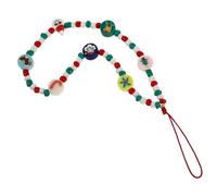 Mobestech Cadena para Teléfono de Papá Noel Cuentas Hechas Mano Cordón para Móvil Colgante de Papá Noel para Obsequio de Navidad