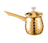 Mobestech Cafetera Turca Vintage 600 Ml Dorada De Acero Inoxidable Tetera Cezve Para Camping y Cocina De Inducción Multifuncional Para Café Árabe y Calentador De Leche