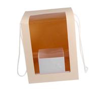 Mobestech Caja de Flores Portátil Transparente de Pvc Grande Color Beige, Plegable y Reutilizable para Envoltorio de Ramo y Decoración de Bodas, Adecuado para Embalaje y Almacenaje de