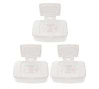 Mobestech Caja de Toallitas Húmedas Portátil de 3 Piezas en Pp Blanco Tapa, Dispensador Saludable Adecuado para Viaje y Uso en Bolso de Pañales