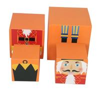 Mobestech Cajas Apilables de Navidad Cajas Decorativas para Regalos Navideños Contenedores Apilables para Adornos de Fiesta Nido para Regalos de Papá Noel de Almacenamiento Decorativas