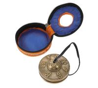 Mobestech Campana de Yoga de Cobre Portátil y Práctica para Meditación y Terapia Sonora, Instrumento Musical Tingsha Dorado, Set de 1 para Prácticas de Yoga