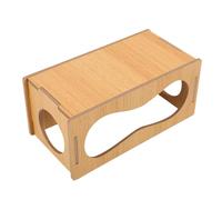 Mobestech Casa de Madera Maciza para Hámsteres y Conejillos de Indias, Túnel Doble 22x11x10 Cm, Escondite Ventilado para Dormir y Excavar en Hábitats Pequeños