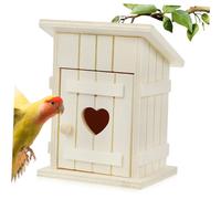 Mobestech Casa de Madera para Pájaros Pequeña sin Pintar Nido Exterior para Jardín Fácil de Instalar Refugio Natural para Aves