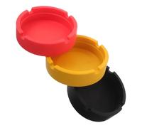 Mobestech Cenicero Pequeño Redondo de Silicona Irrompible Base Antideslizante 3 Piezas y Amarillo para Coche Hogar Oficina y Hotel Uso Interior y Exterior