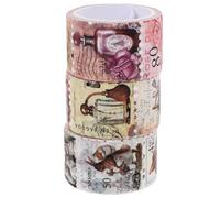 Mobestech Cintas Washi para Scrapbooking Vintage 25mm X 5m 3 Rollos Adhesivas Retro DIY para Amantes de Sellos Manualidades Diario Decoración Navidad Estilo Aleatorio